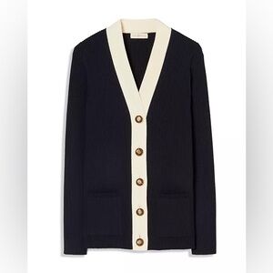 Tory Burch Ribbed Cardigan